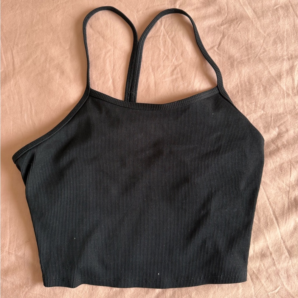 ALO Yoga Black Logo Active Crop Tank